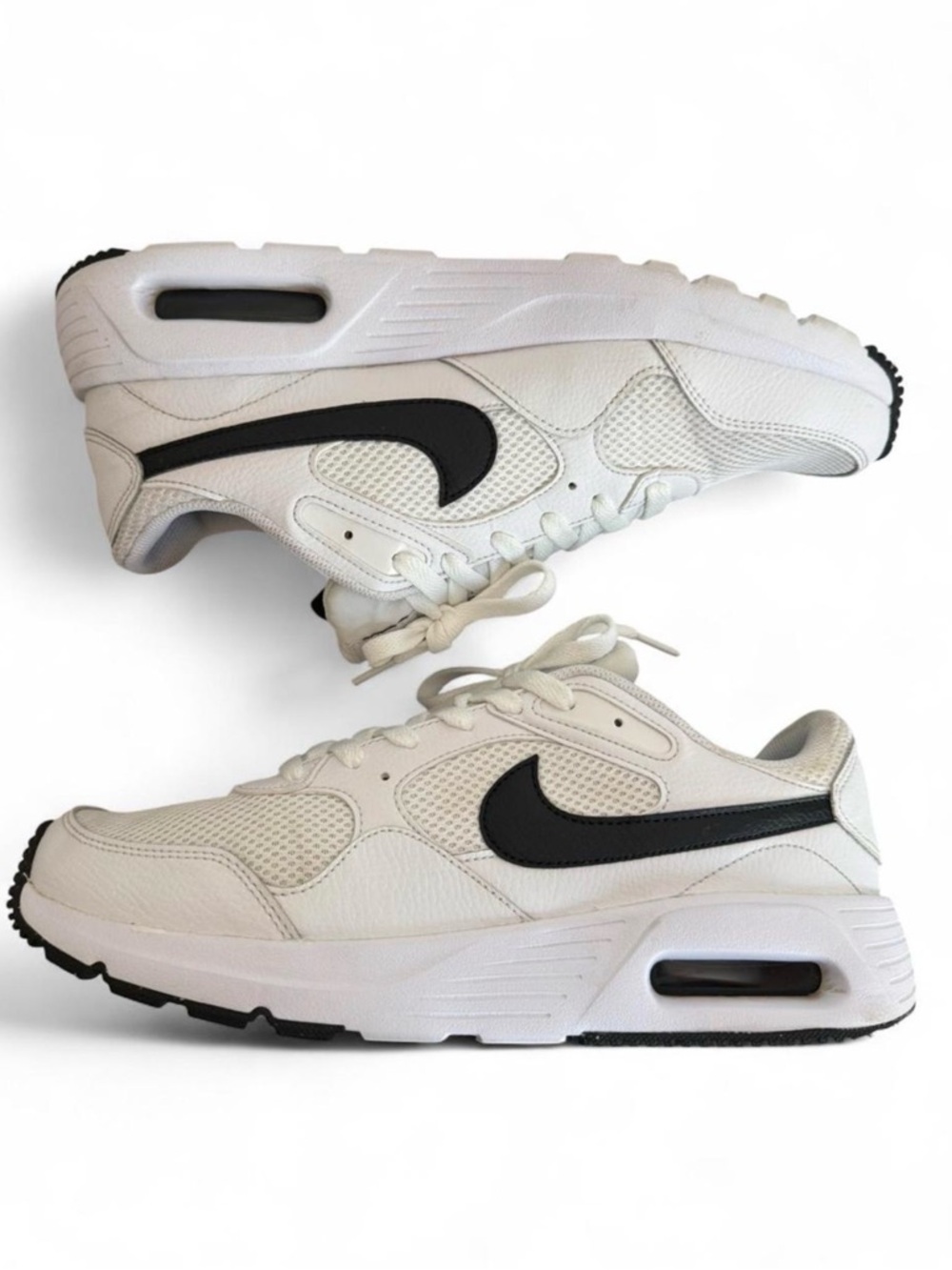 Nike White Air Max SC Sneakers with Black Swoosh - Picture 2 of 12